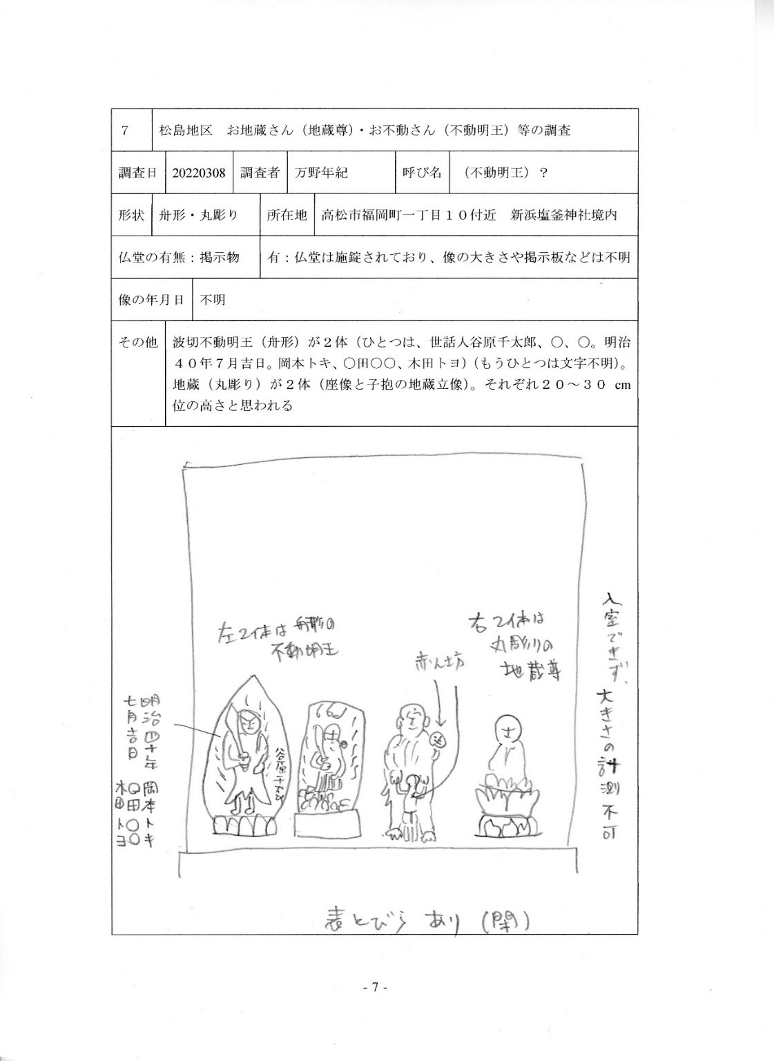 コラム歴史探訪第2回不動明王地蔵尊